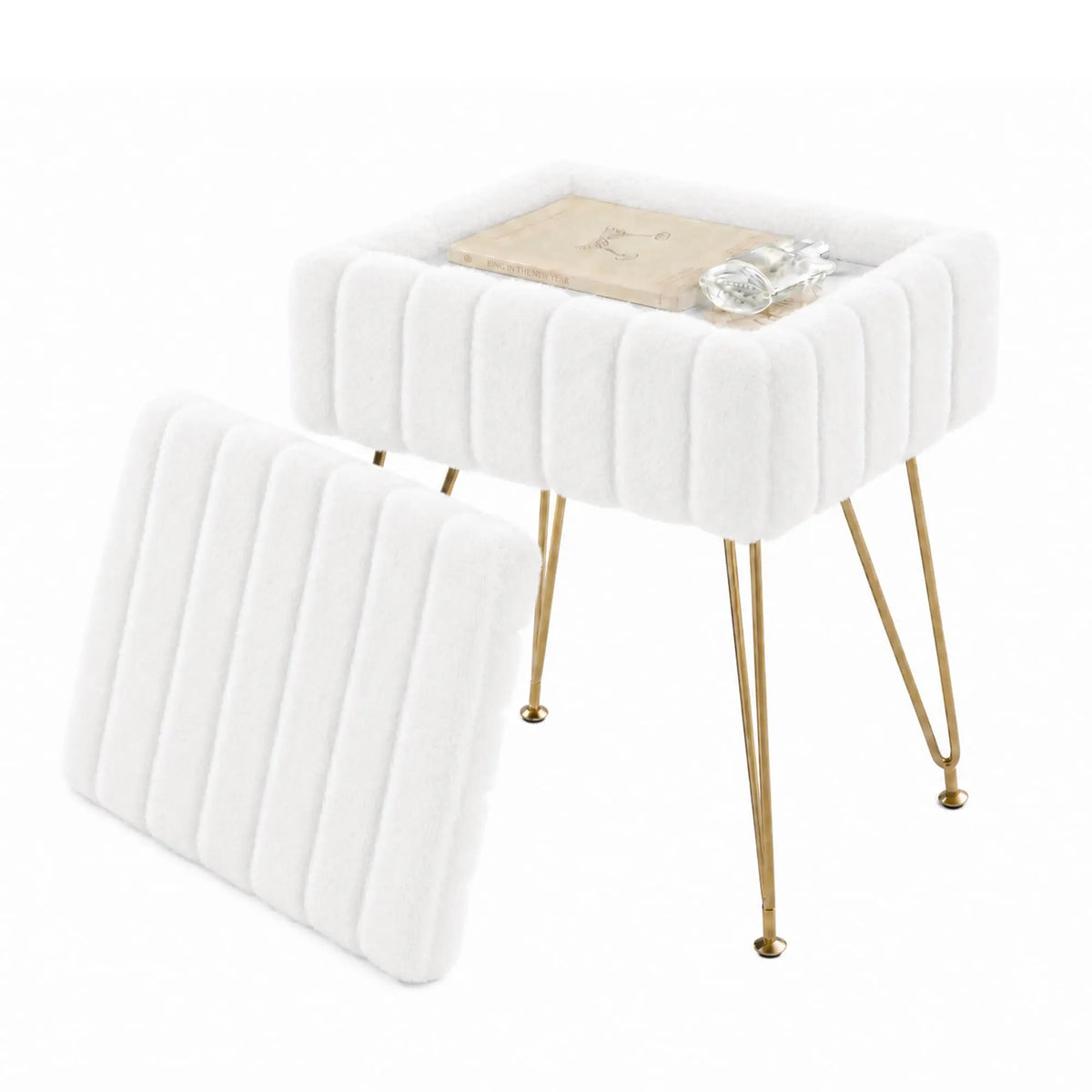 Flocon — Tabouret coffre rembourré — vue du modèle 10