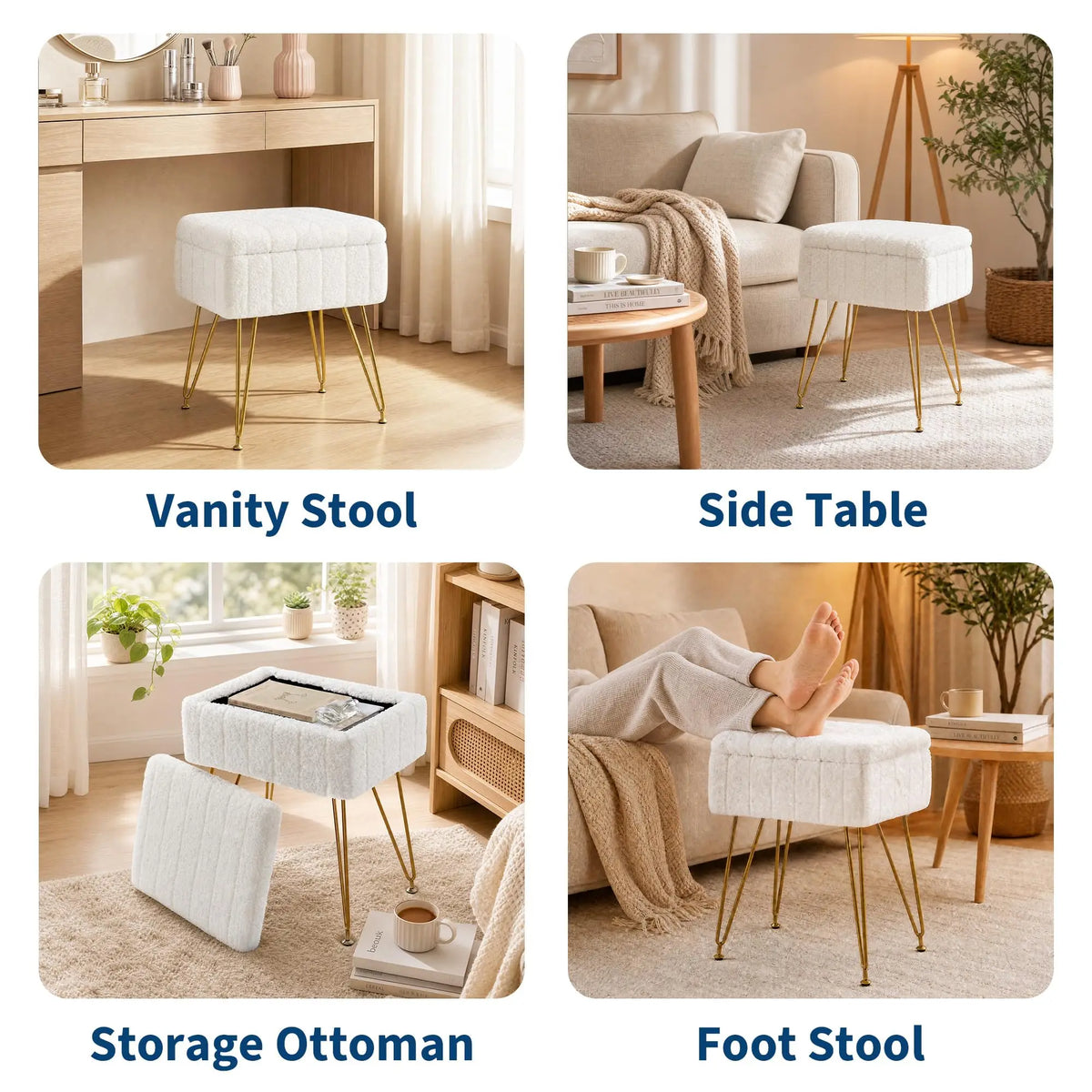 Flocon — Tabouret coffre rembourré — vue du modèle 4