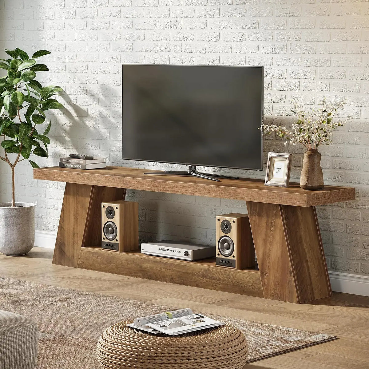 Horizon Bois — Meuble TV Tribesigns — vue du modèle 3