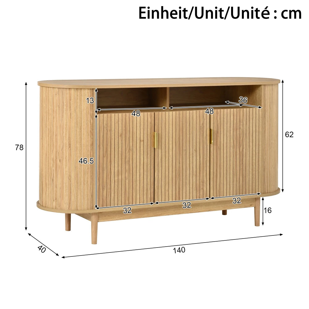 Schéma coté du buffet Pinède : 140 × 40 × 78 cm