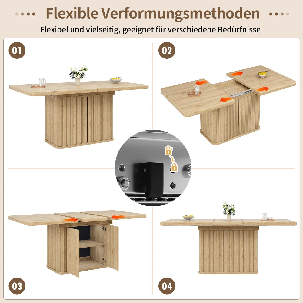 Accord — Table extensible à pied rainuré — vue du modèle 5