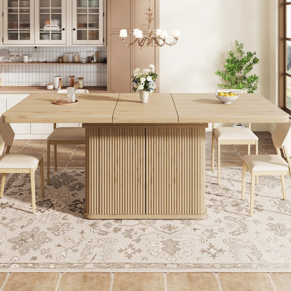 Accord — Table extensible à pied rainuré