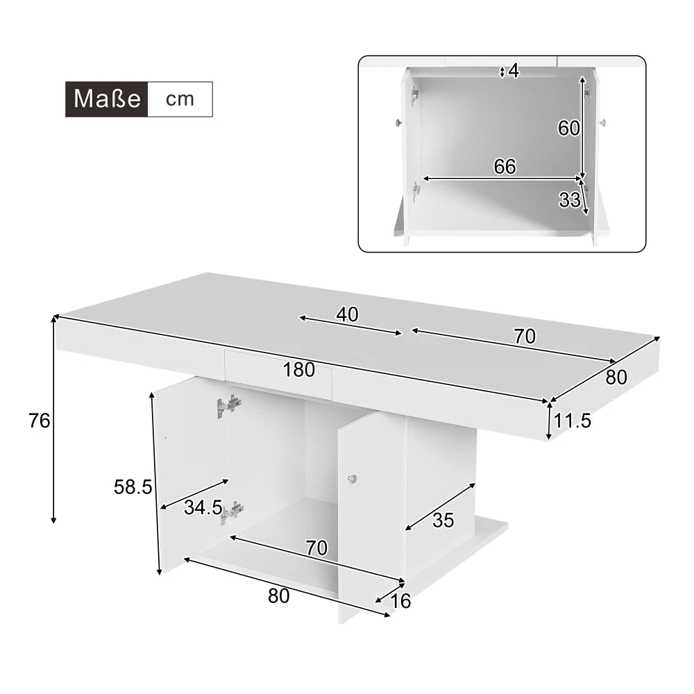 Aparté — Table extensible avec rangement — vue du modèle 6