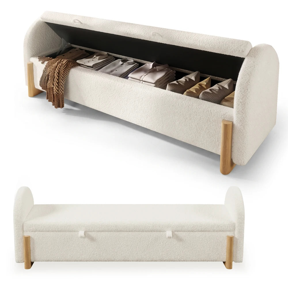 Banc Étreinte ouvert et fermé, avec rangement intérieur visible