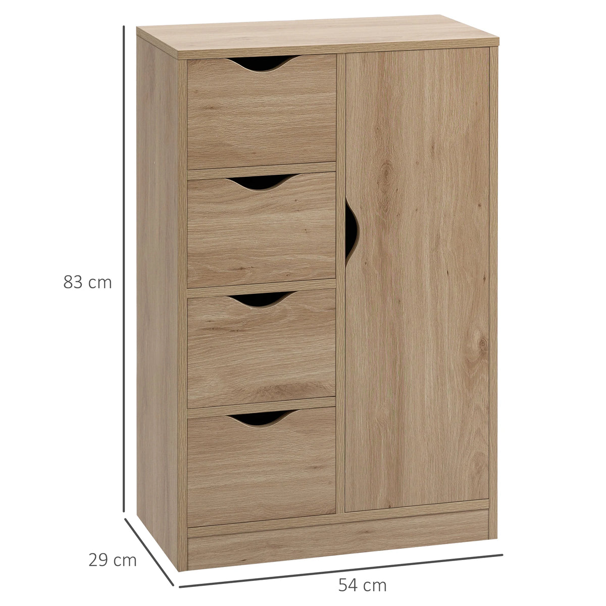 Brun Atelier — Buffet compact HOMCOM — vue du modèle 5