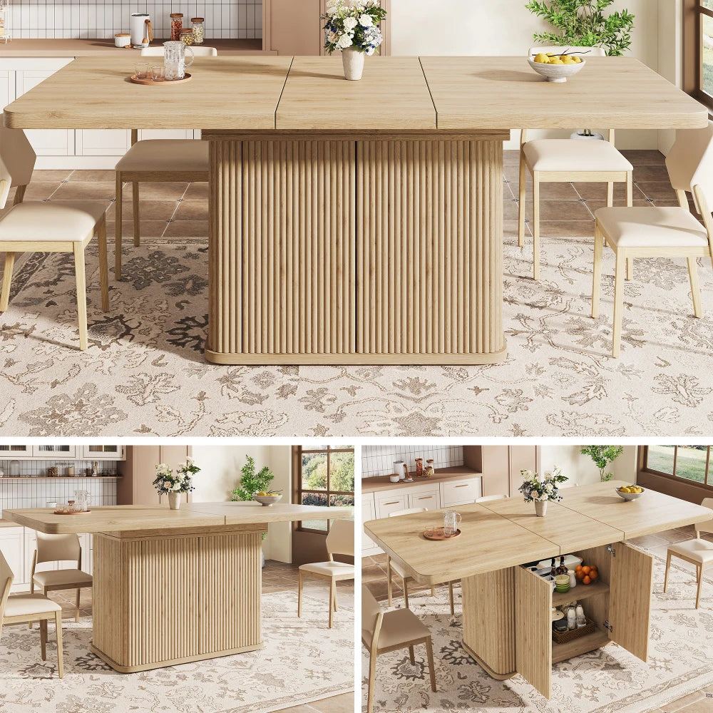 Accord — Table extensible à pied rainuré — vue du modèle 2