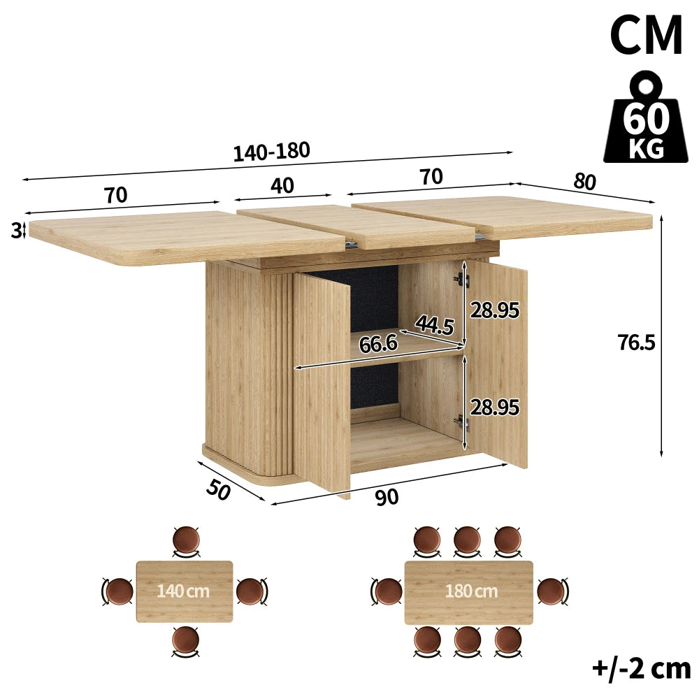 Accord — Table extensible à pied rainuré — vue du modèle 7