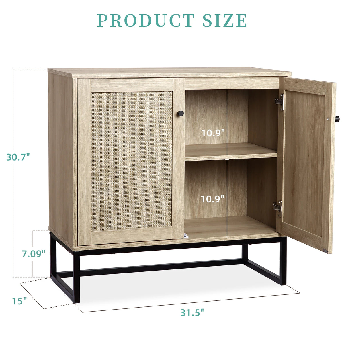Clair Rotin — Compact two-door rattan cabinet — view 8