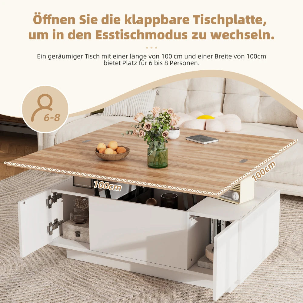 Élévation — Table basse à double plateau relevable — vue du modèle 4