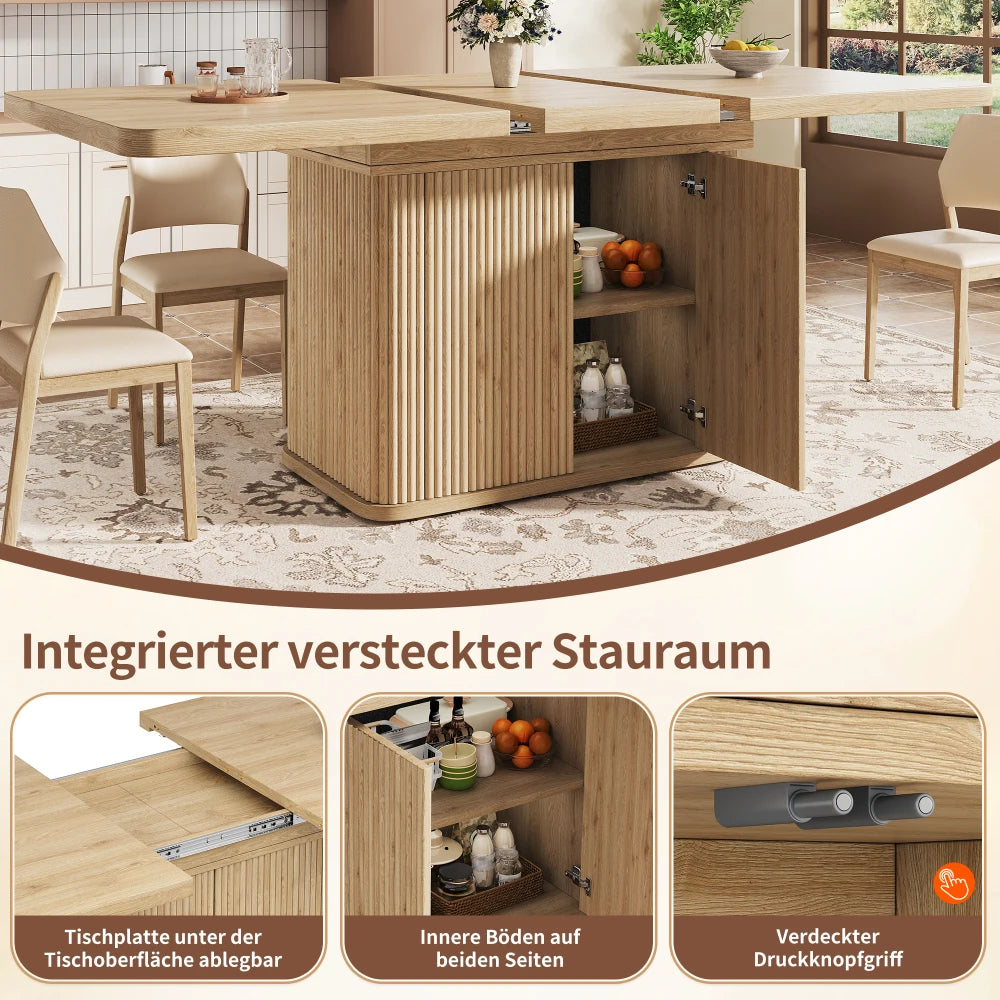 Accord — Table extensible à pied rainuré — vue du modèle 3