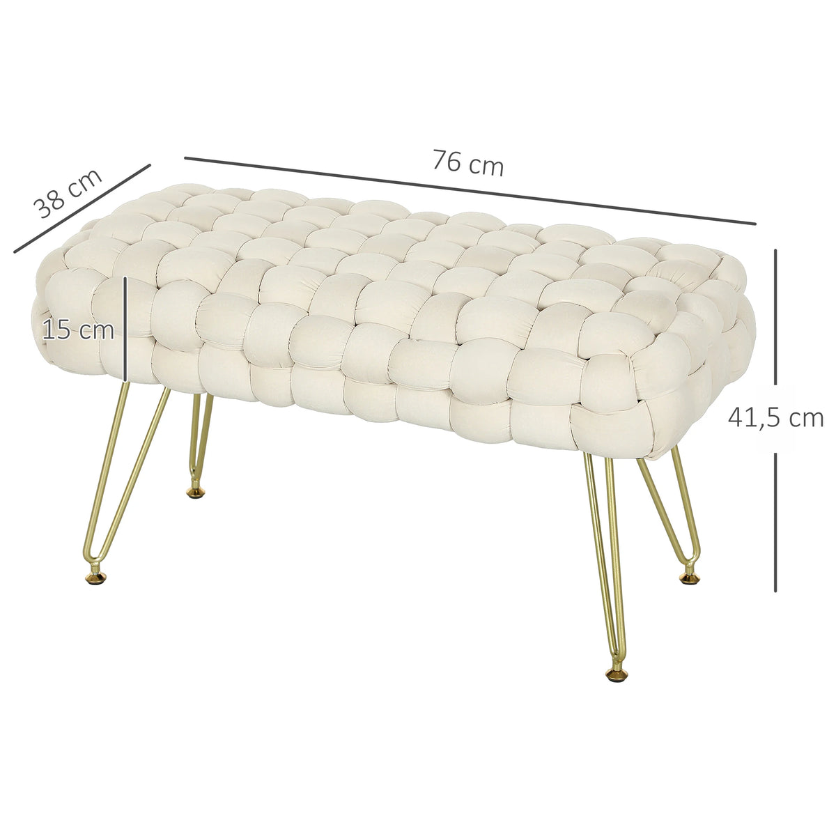 Tressage — Banc rembourré HOMCOM — vue du modèle 6