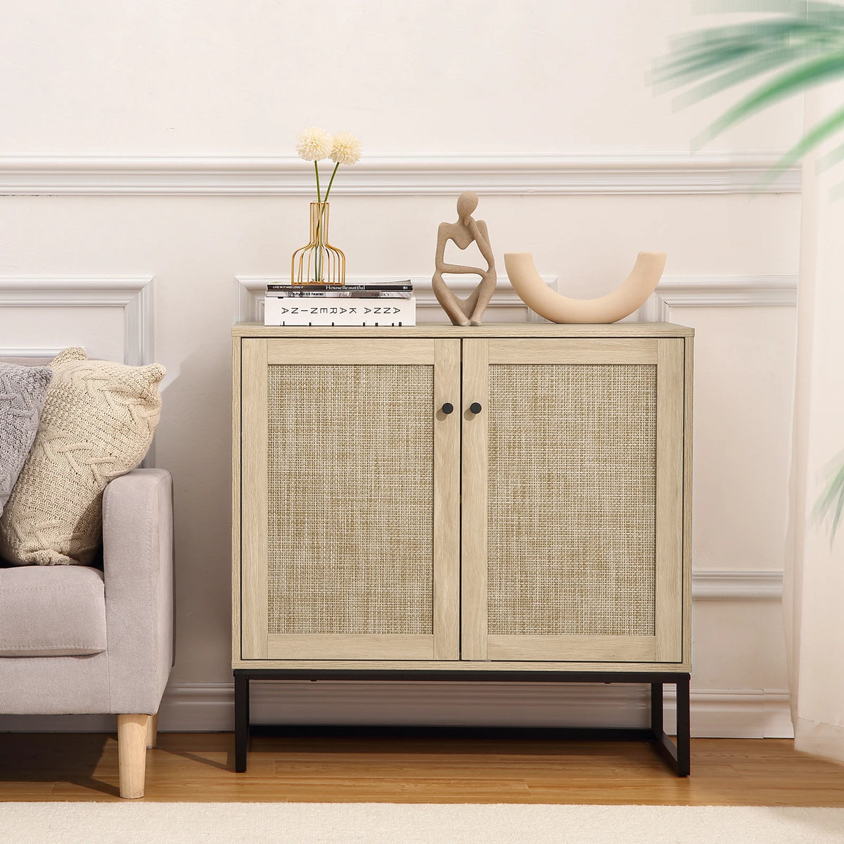 Clair Rotin — Compact two-door rattan cabinet — view 5