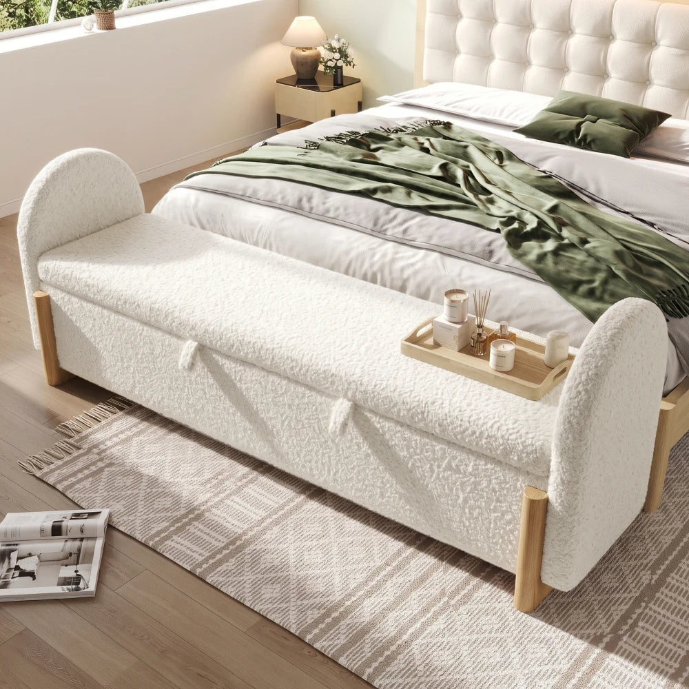 Banc Étreinte blanc dans une chambre, vue en perspective