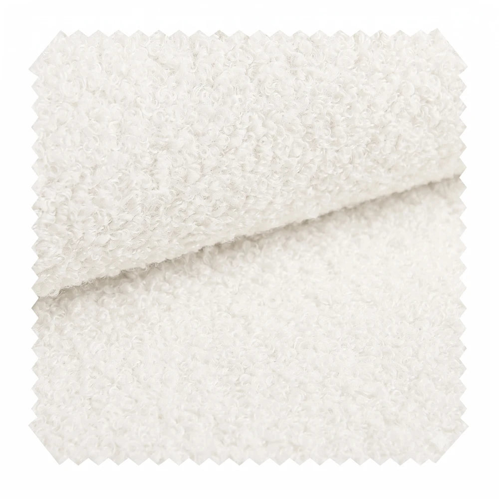 Gros plan sur le revêtement blanc bouclé du banc Étreinte