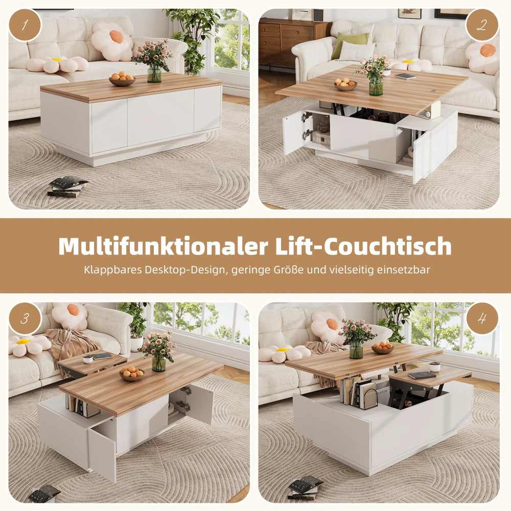 Élévation — Table basse à double plateau relevable — vue du modèle 5