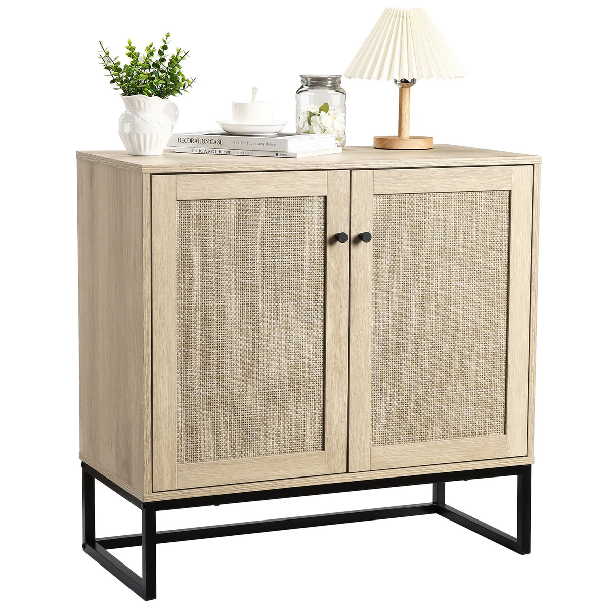 Clair Rotin — Compact two-door rattan cabinet — view 1