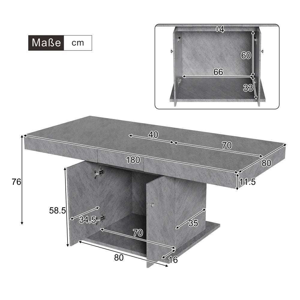 Aparté — Table extensible avec rangement — vue du modèle 8