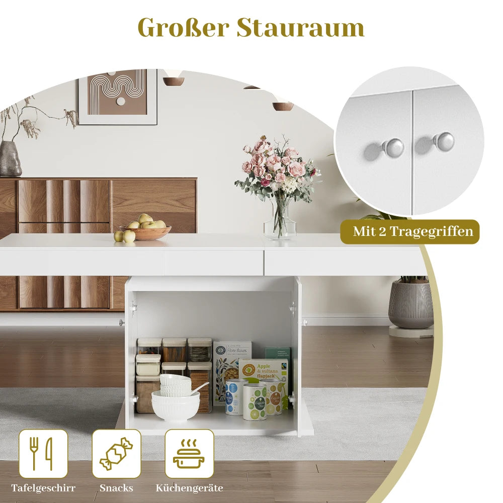 Aparté — Table extensible avec rangement — vue du modèle 3